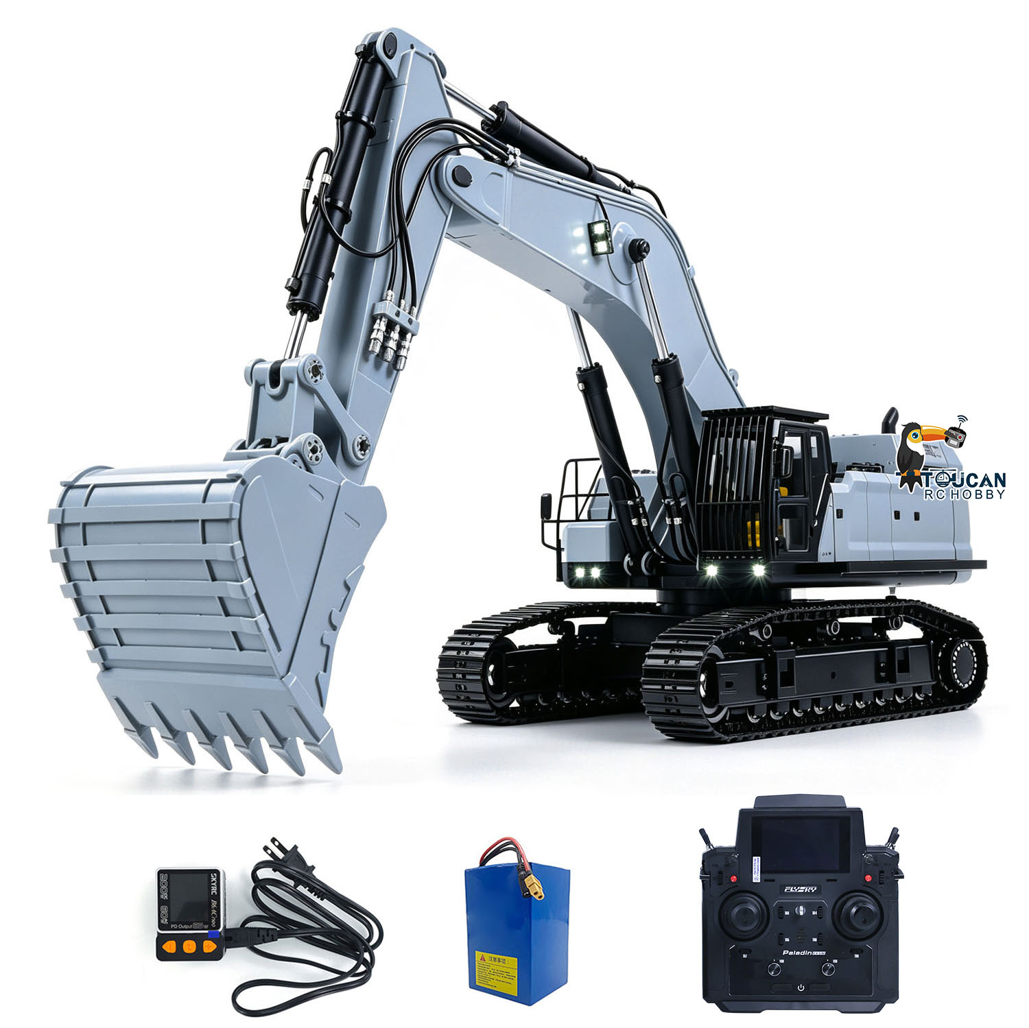 Rc Hobby Excavator - 1/12395F RC Hydraulischer Schwerlastbagger Metall Ferngesteuertes
