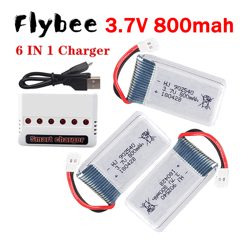 Hobby Rc Quadcopters - MEW 800mAh 3,7V Lipo-Akku + 6-in-1-Ladegerät