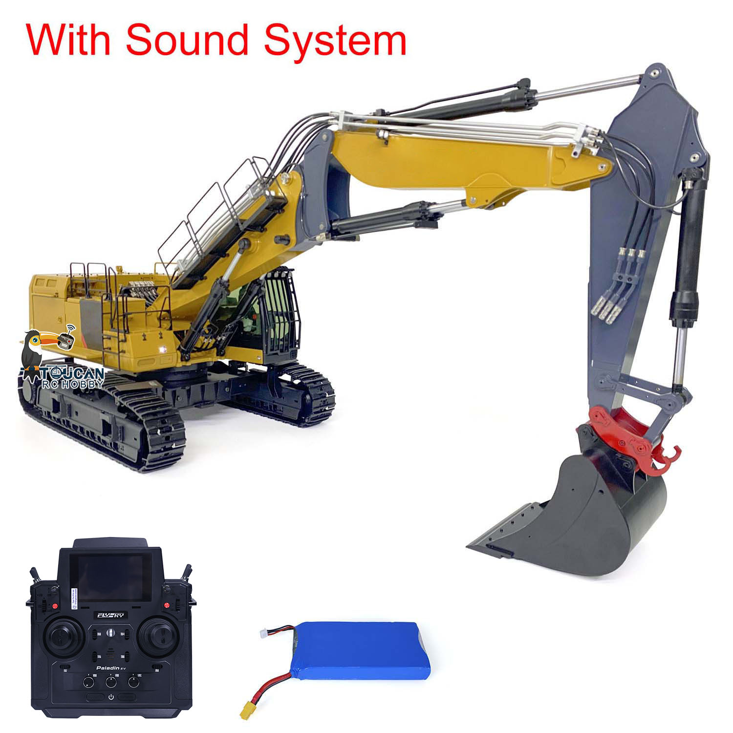 Rc Hobby Excavator - 374 1/14 RC hydraulischer Metallbagger 3-Arm-Bagger
