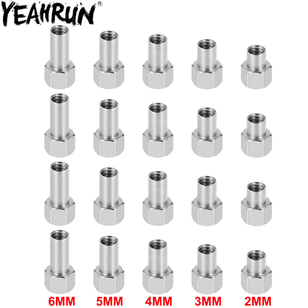 Rc Hobby Tools - YEAHRUN 4PCS Sechskant-Radmuttern-Verlängerungsadapter M2,5 2/3/4/5/6 mm